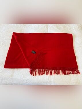 Johnstons of Elgin | Red Cashmere Wool Scarf Wrap Throw Scotland READ